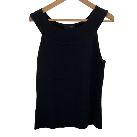Cable & Gauge Womens Size Medium Black Sleeveless Ribbed Knit Top - Picture 1 of 7